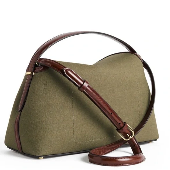 Toteme Canvas T-lock bag, Khaki Brown - Picture 3 of 12